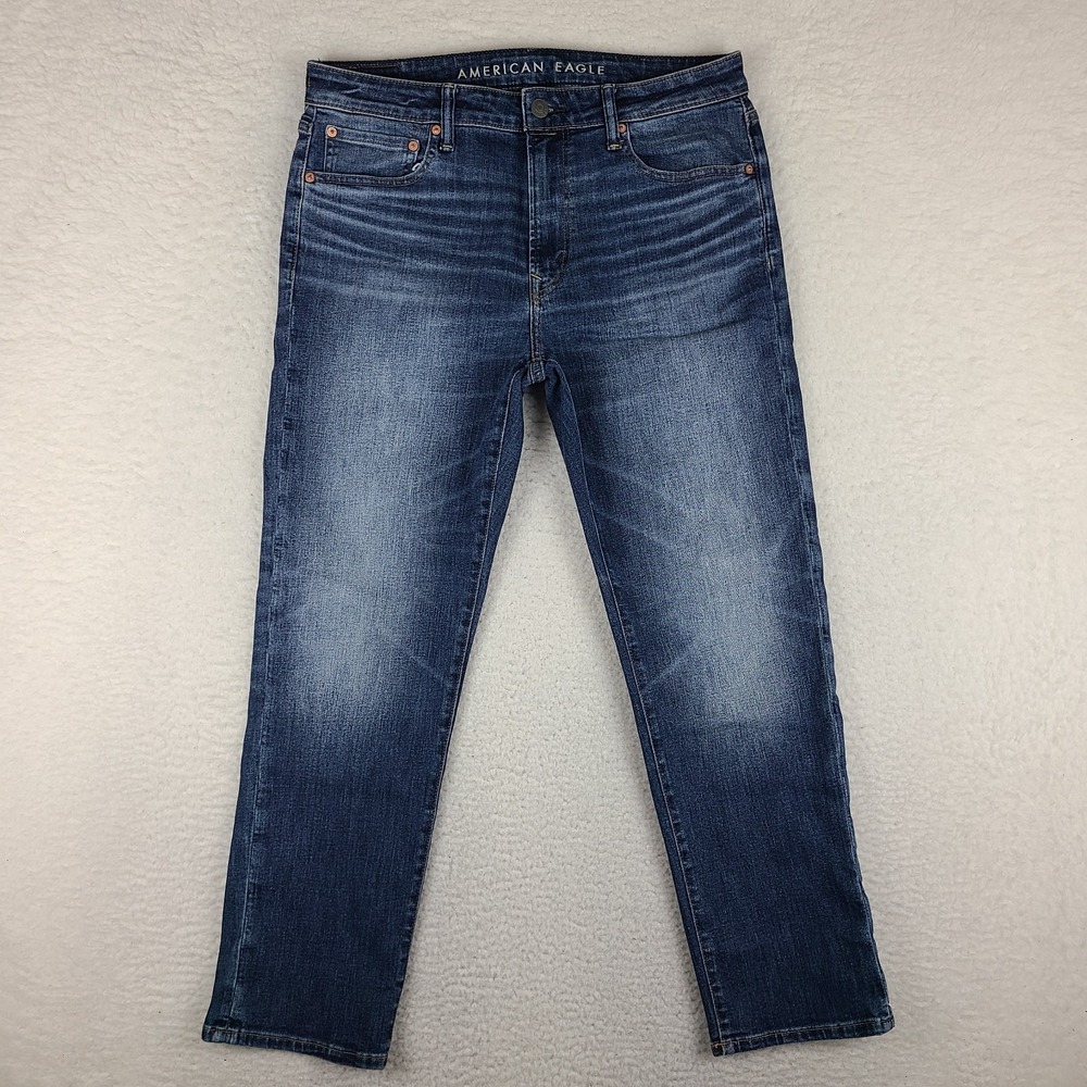 American Eagle Jeans Mens 33x30 Blue Airflex + Temp Tech Athletic Straight Denim